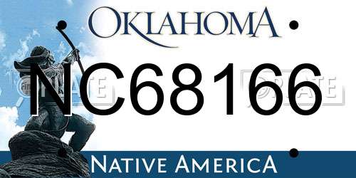 NC68166 Oklahoma License Plate