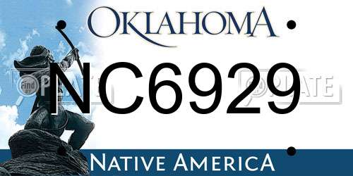 NC6929 Oklahoma License Plate