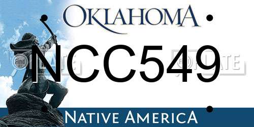 NCC549 Oklahoma License Plate