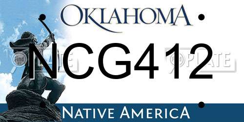 NCG412 Oklahoma License Plate