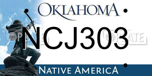 NCJ303 Oklahoma License Plate