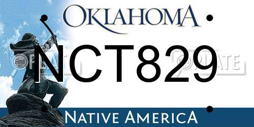 NCT829 Oklahoma License Plate