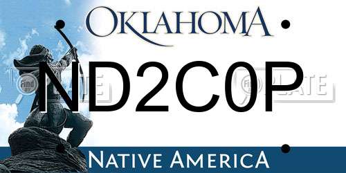 ND2C0P Oklahoma License Plate