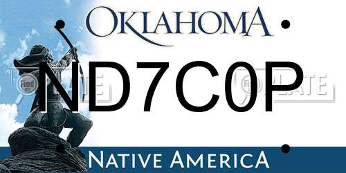 ND7C0P Oklahoma License Plate