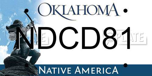 NDCD81 Oklahoma License Plate