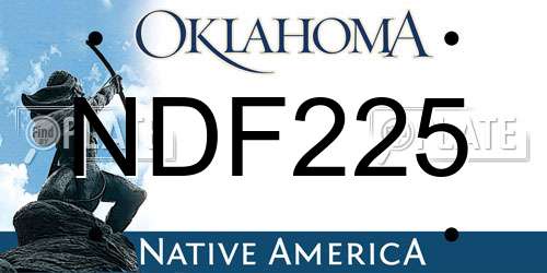 NDF225 Oklahoma License Plate