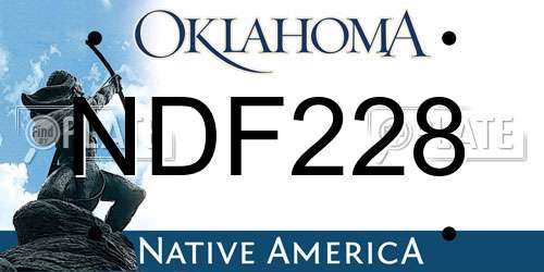 NDF228 Oklahoma License Plate