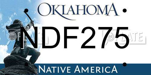 NDF275 Oklahoma License Plate
