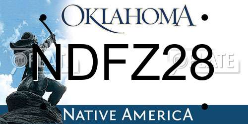 NDFZ28 Oklahoma License Plate
