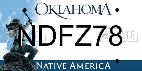 NDFZ78 Oklahoma License Plate