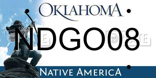 NDGO08 Oklahoma License Plate
