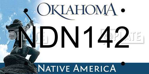 NDN142 Oklahoma License Plate