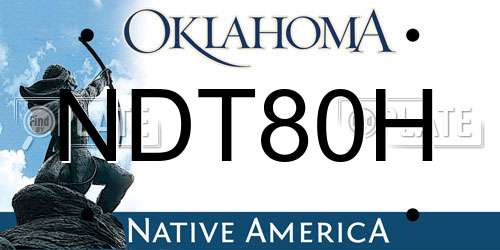 NDT80H Oklahoma License Plate