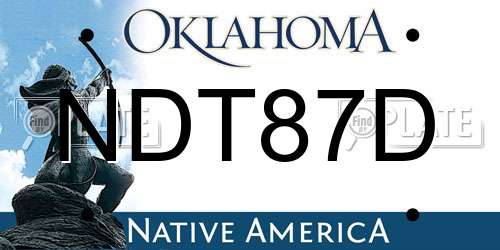 NDT87D Oklahoma License Plate