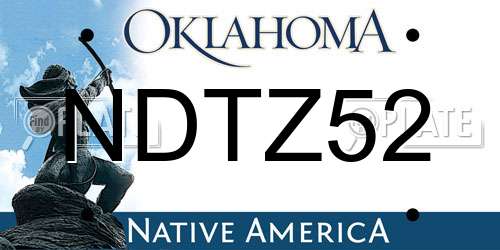 NDTZ52 Oklahoma License Plate
