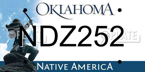 NDZ252 Oklahoma License Plate