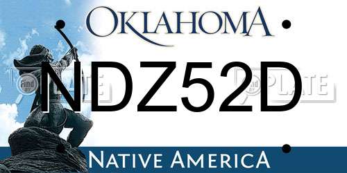 NDZ52D Oklahoma License Plate