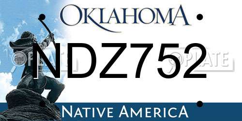 NDZ752 Oklahoma License Plate