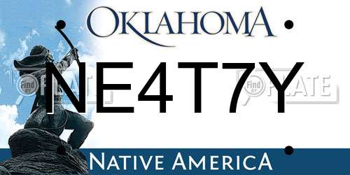 NE4T7Y Oklahoma License Plate