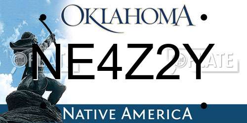 NE4Z2Y Oklahoma License Plate