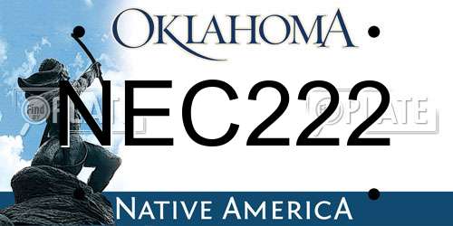 NEC222 Oklahoma License Plate