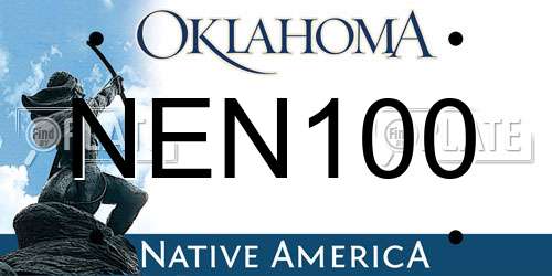 NEN100 Oklahoma License Plate