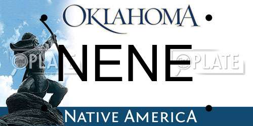 NENE Oklahoma License Plate