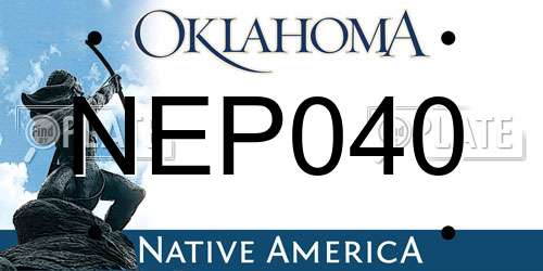 NEP040 Oklahoma License Plate