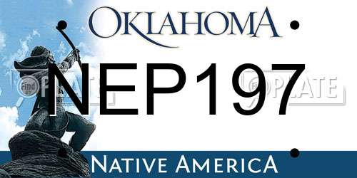 NEP197 Oklahoma License Plate