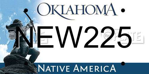 NEW225 Oklahoma License Plate