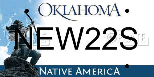 NEW22S Oklahoma License Plate