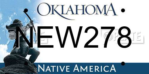 NEW278 Oklahoma License Plate