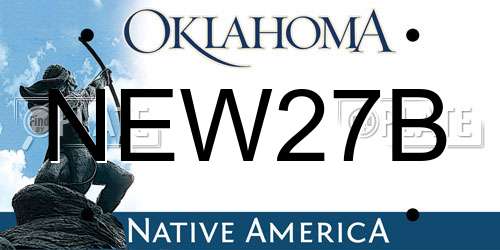 NEW27B Oklahoma License Plate