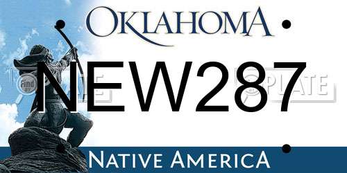 NEW287 Oklahoma License Plate