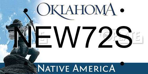 NEW72S Oklahoma License Plate