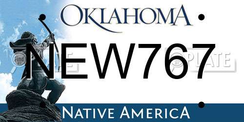 NEW767 Oklahoma License Plate