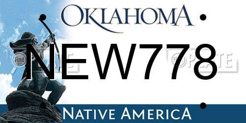 NEW778 Oklahoma License Plate