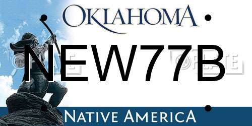 NEW77B Oklahoma License Plate