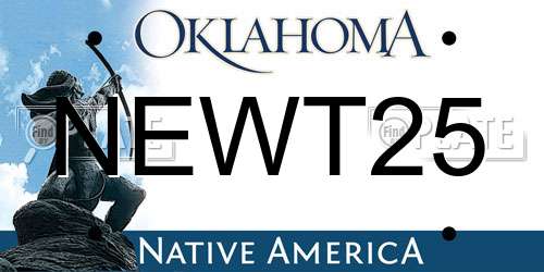 NEWT25 Oklahoma License Plate