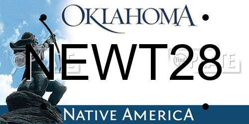 NEWT28 Oklahoma License Plate
