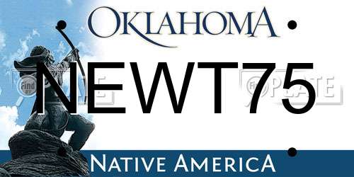 NEWT75 Oklahoma License Plate