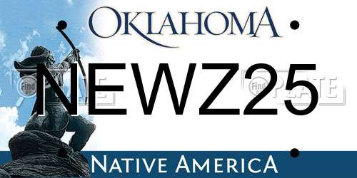 NEWZ25 Oklahoma License Plate