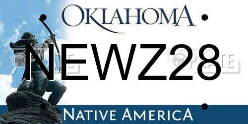 NEWZ28 Oklahoma License Plate