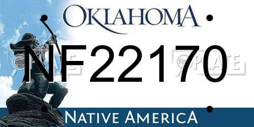 NF22170 Oklahoma License Plate