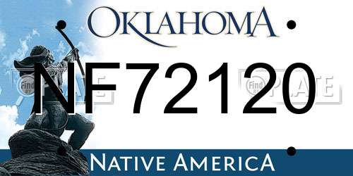 NF72120 Oklahoma License Plate