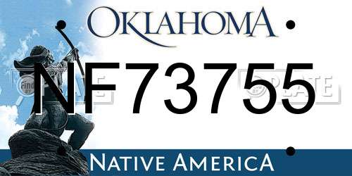 NF73755 Oklahoma License Plate