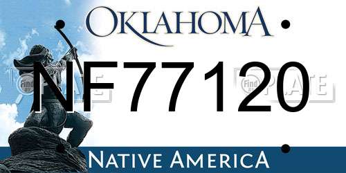 NF77120 Oklahoma License Plate