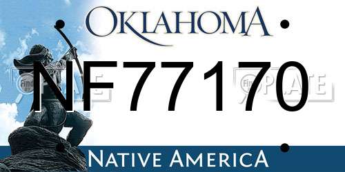 NF77170 Oklahoma License Plate