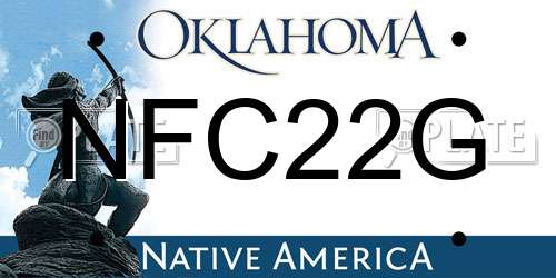 NFC22G Oklahoma License Plate