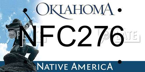 NFC276 Oklahoma License Plate